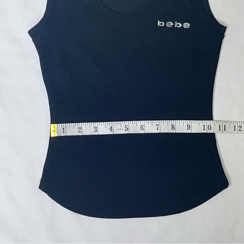 bebe Black Rhinestone Logo Tank Top - Picture 11 of 14